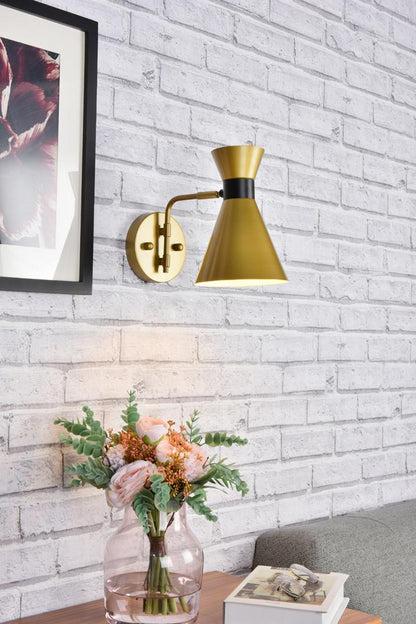 Elegant Furniture & Lighting - Halycon 6 inch light brass wall sconce - LD2353BR veiw 2
