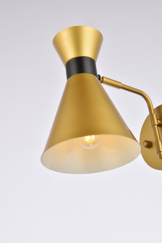 Elegant Furniture & Lighting - Halycon 6 inch light brass wall sconce - LD2353BR veiw 4