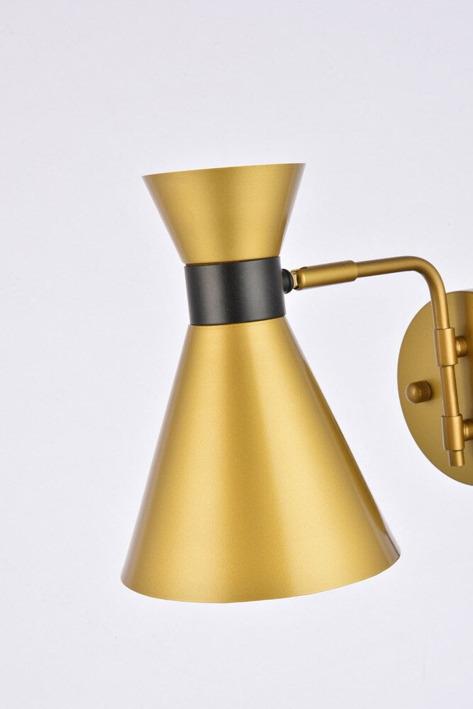 Elegant Furniture & Lighting - Halycon 6 inch light brass wall sconce - LD2353BR veiw 5