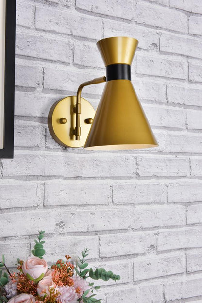 Elegant Furniture & Lighting - Halycon 6 inch light brass wall sconce - LD2353BR veiw 9