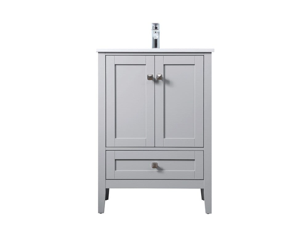 Elegant Furniture & Lighting - Hamilton 24 Inch Single Bathroom Vanity In Grey - VF21124GR veiw 1
