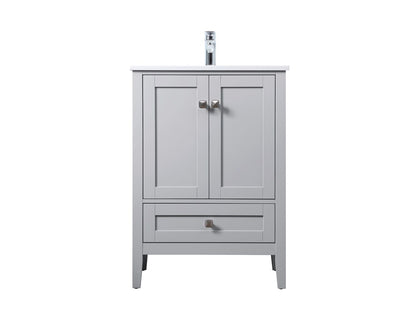 Elegant Furniture & Lighting - Hamilton 24 Inch Single Bathroom Vanity In Grey - VF21124GR veiw 1