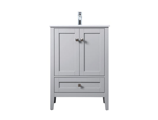 Elegant Furniture & Lighting - Hamilton 24 Inch Single Bathroom Vanity In Grey - VF21124GR veiw 1
