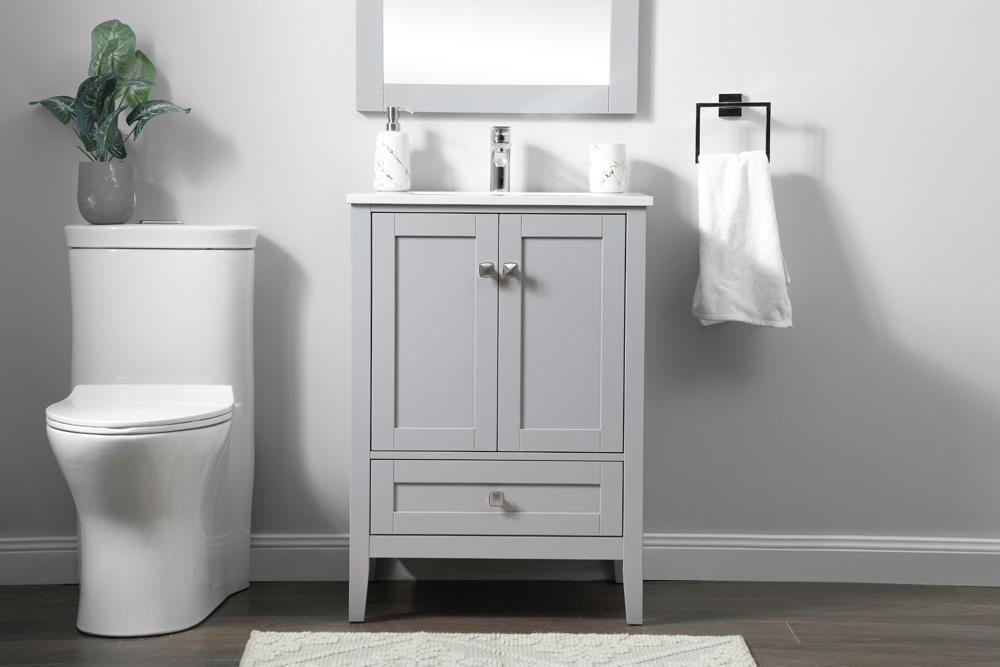 Elegant Furniture & Lighting - Hamilton 24 Inch Single Bathroom Vanity In Grey - VF21124GR veiw 2
