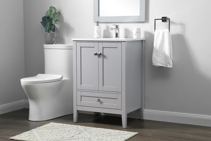 Elegant Furniture & Lighting - Hamilton 24 Inch Single Bathroom Vanity In Grey - VF21124GR veiw 3