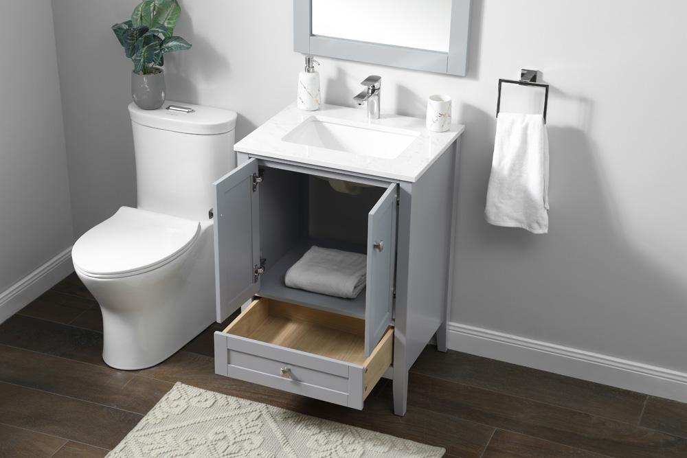 Elegant Furniture & Lighting - Hamilton 24 Inch Single Bathroom Vanity In Grey - VF21124GR veiw 4