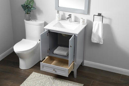 Elegant Furniture & Lighting - Hamilton 24 Inch Single Bathroom Vanity In Grey - VF21124GR veiw 4