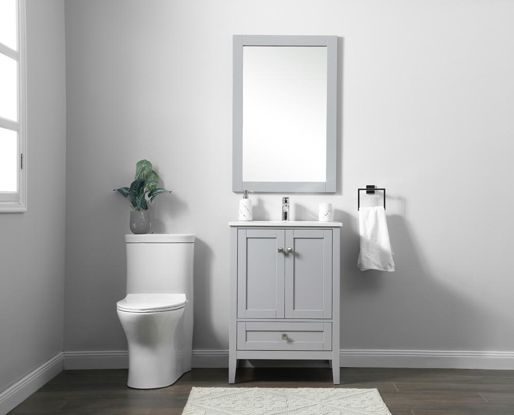 Elegant Furniture & Lighting - Hamilton 24 Inch Single Bathroom Vanity In Grey - VF21124GR veiw 5