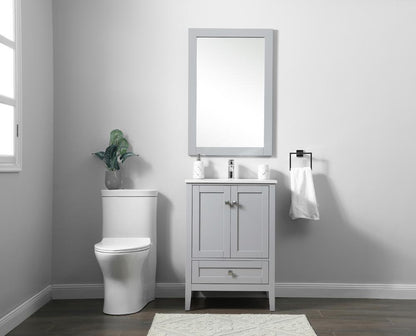 Elegant Furniture & Lighting - Hamilton 24 Inch Single Bathroom Vanity In Grey - VF21124GR veiw 5
