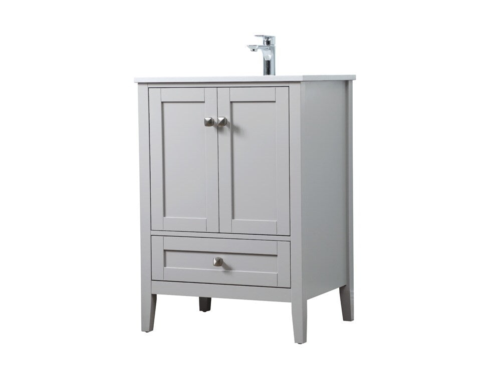 Elegant Furniture & Lighting - Hamilton 24 Inch Single Bathroom Vanity In Grey - VF21124GR veiw 8