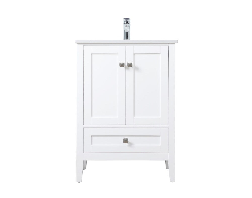 Elegant Furniture & Lighting - Hamilton 24 Inch Single Bathroom Vanity In White - VF21124WH veiw 1