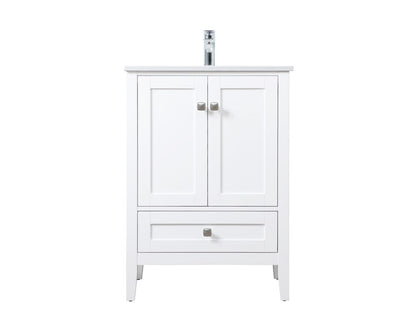 Elegant Furniture & Lighting - Hamilton 24 Inch Single Bathroom Vanity In White - VF21124WH veiw 1