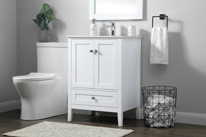 Elegant Furniture & Lighting - Hamilton 24 Inch Single Bathroom Vanity In White - VF21124WH veiw 3