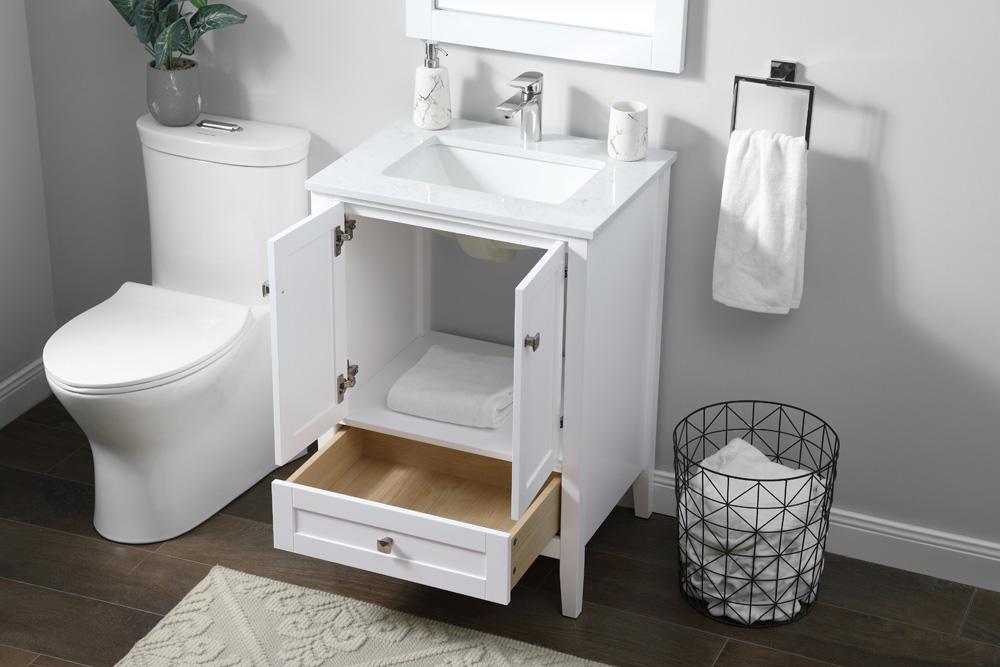 Elegant Furniture & Lighting - Hamilton 24 Inch Single Bathroom Vanity In White - VF21124WH veiw 4