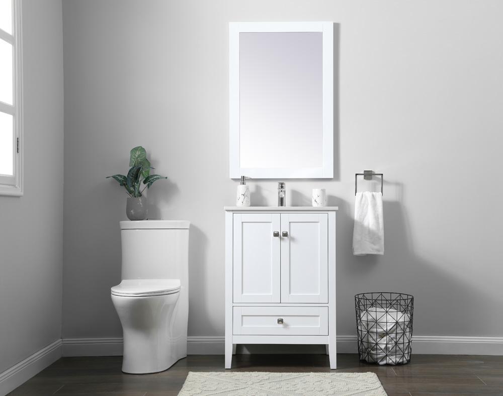 Elegant Furniture & Lighting - Hamilton 24 Inch Single Bathroom Vanity In White - VF21124WH veiw 5