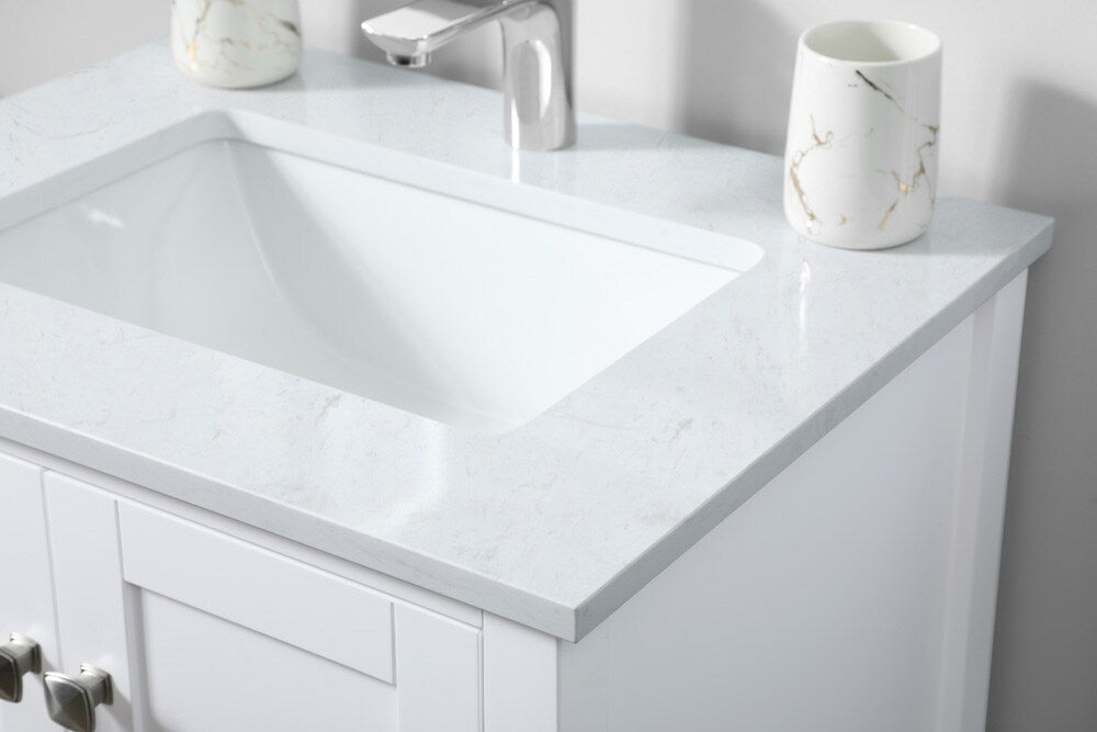 Elegant Furniture & Lighting - Hamilton 24 Inch Single Bathroom Vanity In White - VF21124WH veiw 6