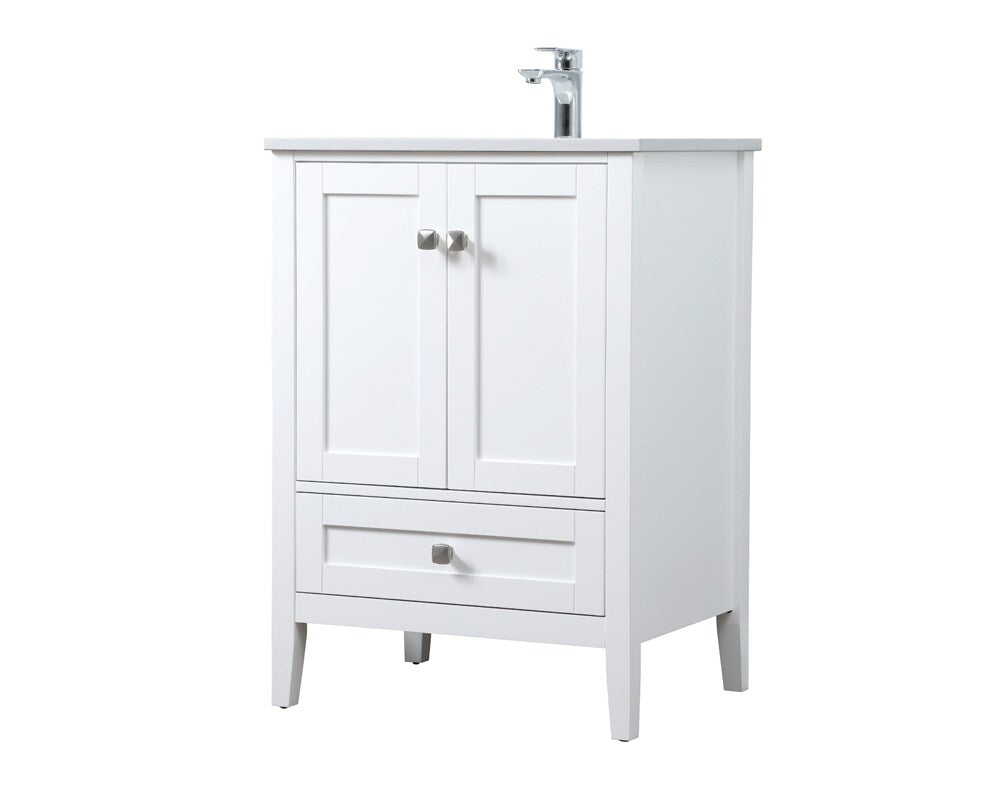 Elegant Furniture & Lighting - Hamilton 24 Inch Single Bathroom Vanity In White - VF21124WH veiw 8