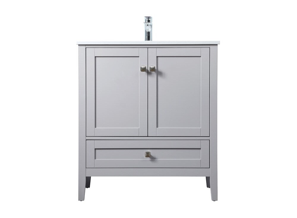 Elegant Furniture & Lighting - Hamilton 30 Inch Single Bathroom Vanity In Grey - VF21130GR veiw 1