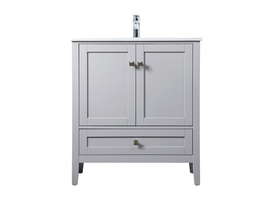 Elegant Furniture & Lighting - Hamilton 30 Inch Single Bathroom Vanity In Grey - VF21130GR veiw 1