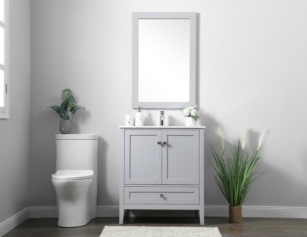 Elegant Furniture & Lighting - Hamilton 30 Inch Single Bathroom Vanity In Grey - VF21130GR veiw 5