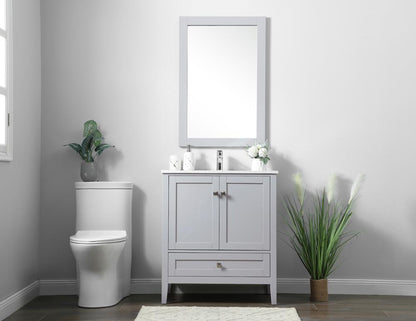 Elegant Furniture & Lighting - Hamilton 30 Inch Single Bathroom Vanity In Grey - VF21130GR veiw 5