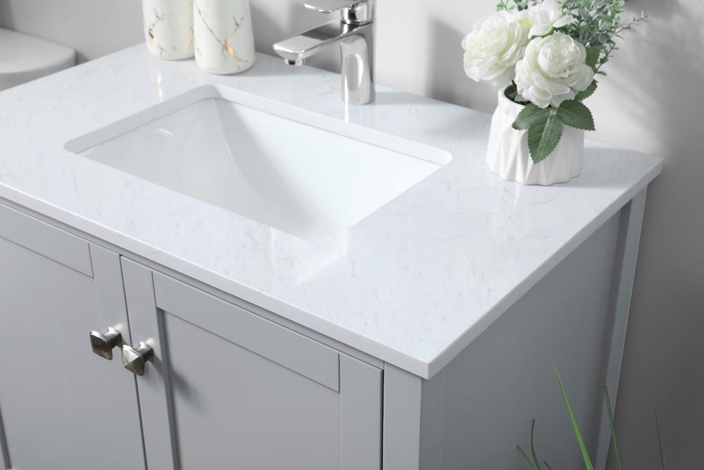 Elegant Furniture & Lighting - Hamilton 30 Inch Single Bathroom Vanity In Grey - VF21130GR veiw 6