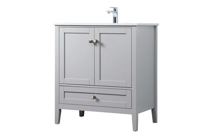 Elegant Furniture & Lighting - Hamilton 30 Inch Single Bathroom Vanity In Grey - VF21130GR veiw 8
