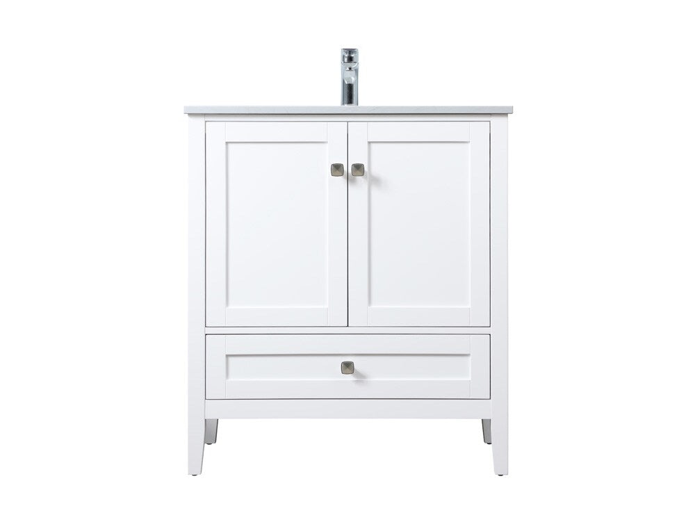 Elegant Furniture & Lighting - Hamilton 30 Inch Single Bathroom Vanity In White - VF21130WH veiw 1