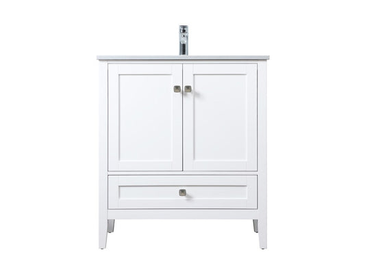 Elegant Furniture & Lighting - Hamilton 30 Inch Single Bathroom Vanity In White - VF21130WH veiw 1