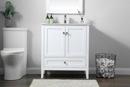 Elegant Furniture & Lighting - Hamilton 30 Inch Single Bathroom Vanity In White - VF21130WH veiw 2