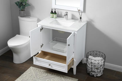 Elegant Furniture & Lighting - Hamilton 30 Inch Single Bathroom Vanity In White - VF21130WH veiw 4
