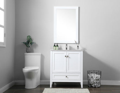 Elegant Furniture & Lighting - Hamilton 30 Inch Single Bathroom Vanity In White - VF21130WH veiw 5