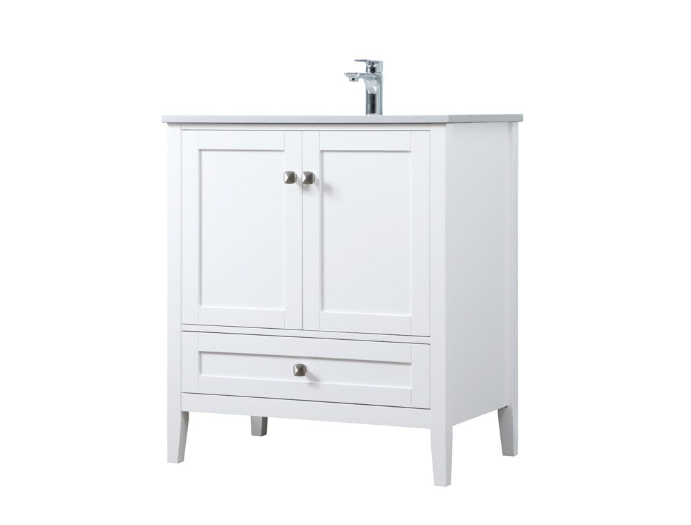 Elegant Furniture & Lighting - Hamilton 30 Inch Single Bathroom Vanity In White - VF21130WH veiw 8