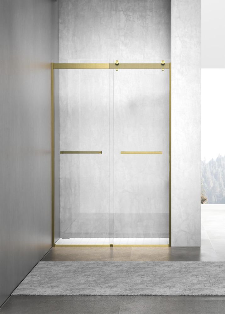 Elegant Furniture & Lighting - Hamilton Frameless shower door 48 x 76 Brushed Gold - SD202-4876BGD veiw 1