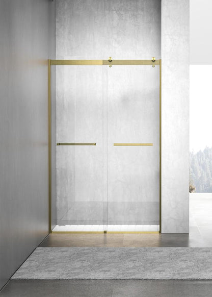 Elegant Furniture & Lighting - Hamilton Frameless shower door 48 x 76 Brushed Gold - SD202-4876BGD veiw 1