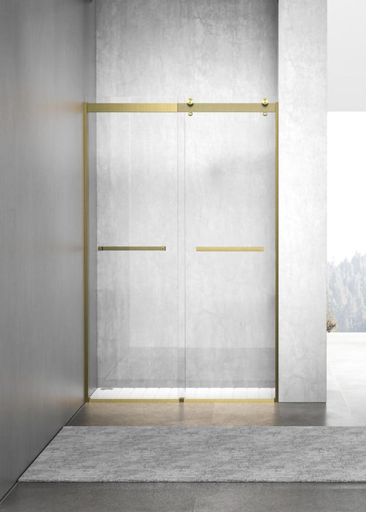Elegant Furniture & Lighting - Hamilton Frameless shower door 48 x 76 Brushed Gold - SD202-4876BGD veiw 1