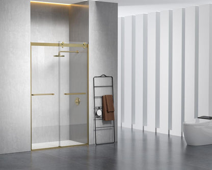 Elegant Furniture & Lighting - Hamilton Frameless shower door 48 x 76 Brushed Gold - SD202-4876BGD veiw 3