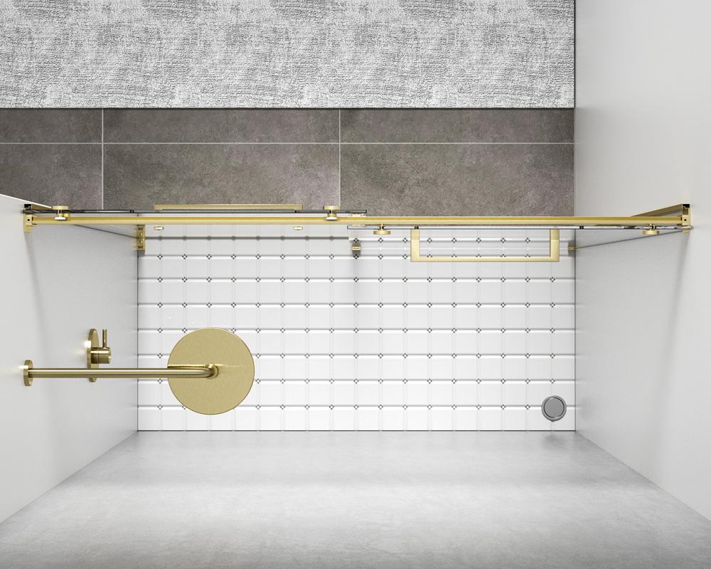 Elegant Furniture & Lighting - Hamilton Frameless shower door 48 x 76 Brushed Gold - SD202-4876BGD veiw 5