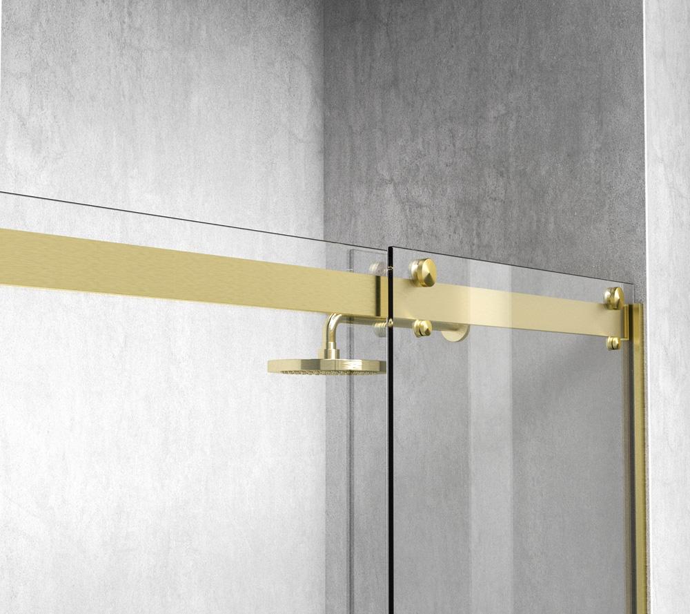 Elegant Furniture & Lighting - Hamilton Frameless shower door 48 x 76 Brushed Gold - SD202-4876BGD veiw 6