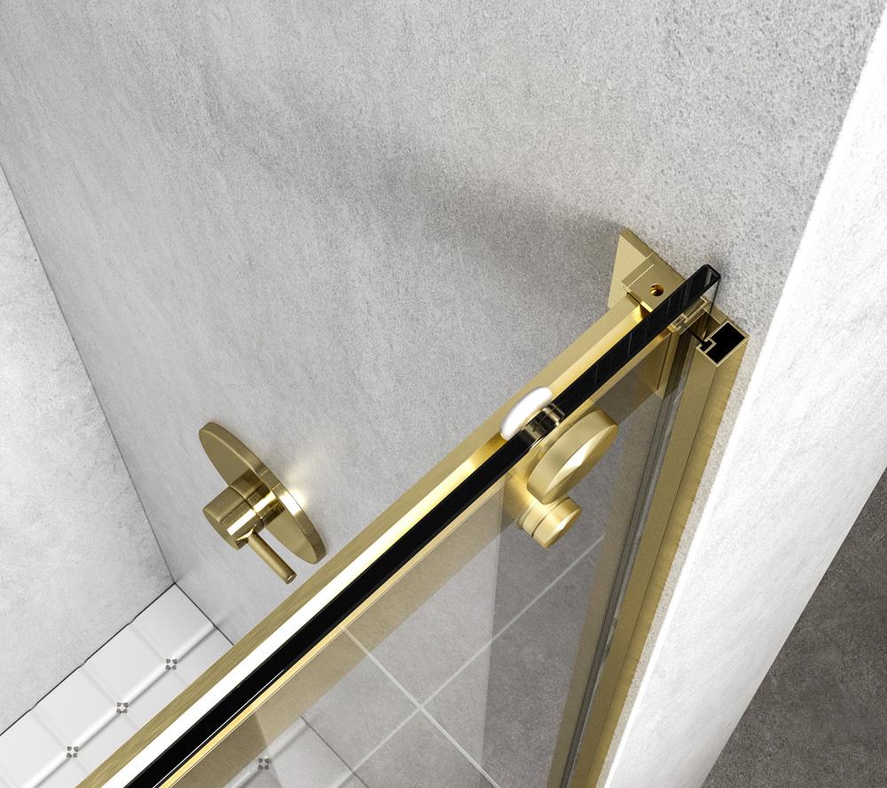 Elegant Furniture & Lighting - Hamilton Frameless shower door 48 x 76 Brushed Gold - SD202-4876BGD veiw 7