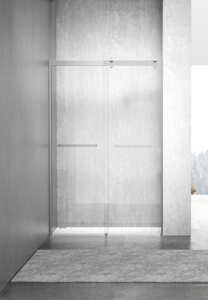 Elegant Furniture & Lighting - Hamilton Frameless shower door 48 x 76 Brushed Nickel - SD202-4876BNK veiw 1