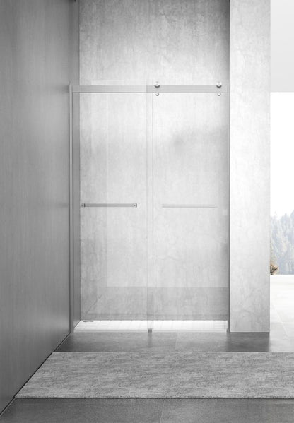 Elegant Furniture & Lighting - Hamilton Frameless shower door 48 x 76 Brushed Nickel - SD202-4876BNK veiw 1