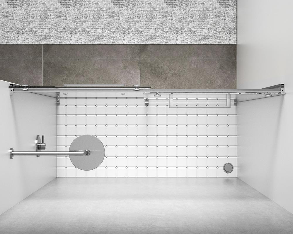 Elegant Furniture & Lighting - Hamilton Frameless shower door 48 x 76 Brushed Nickel - SD202-4876BNK veiw 5