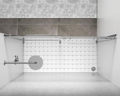 Elegant Furniture & Lighting - Hamilton Frameless shower door 48 x 76 Brushed Nickel - SD202-4876BNK veiw 5