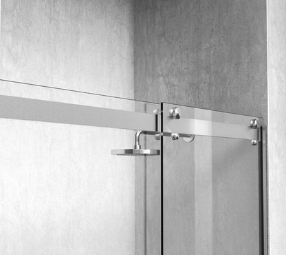 Elegant Furniture & Lighting - Hamilton Frameless shower door 48 x 76 Brushed Nickel - SD202-4876BNK veiw 6