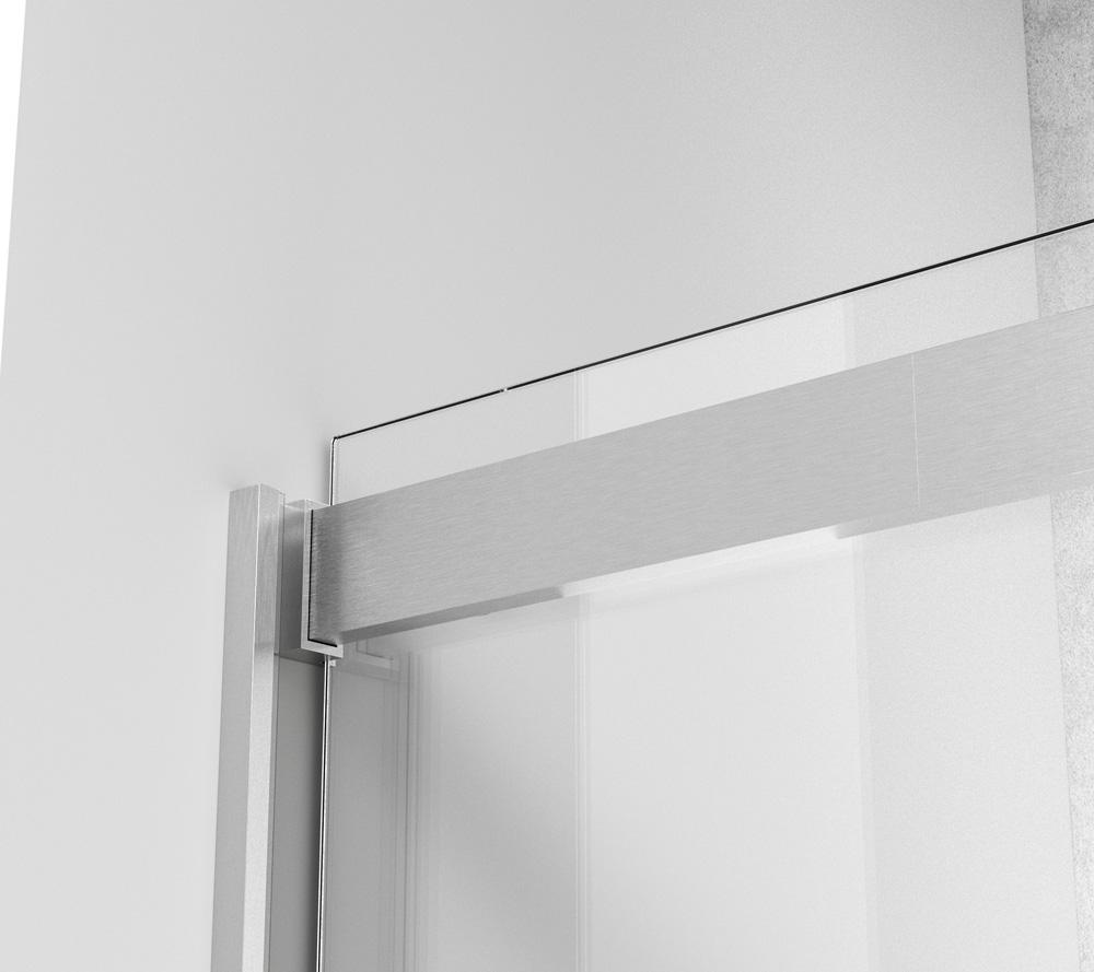 Elegant Furniture & Lighting - Hamilton Frameless shower door 48 x 76 Brushed Nickel - SD202-4876BNK veiw 7