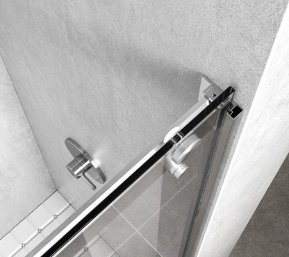 Elegant Furniture & Lighting - Hamilton Frameless shower door 48 x 76 Brushed Nickel - SD202-4876BNK veiw 8