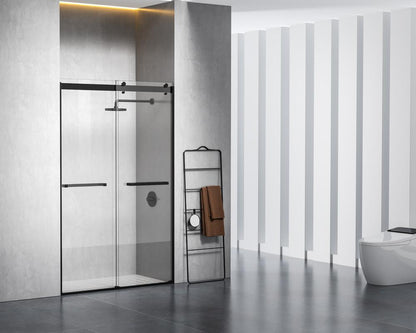 Elegant Furniture & Lighting - Hamilton Frameless shower door 48 x 76 Matte Black - SD202-4876MBK veiw 4