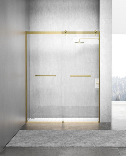 Elegant Furniture & Lighting - Hamilton Frameless shower door 60 x 76 Brushed Gold - SD202-6076BGD veiw 1