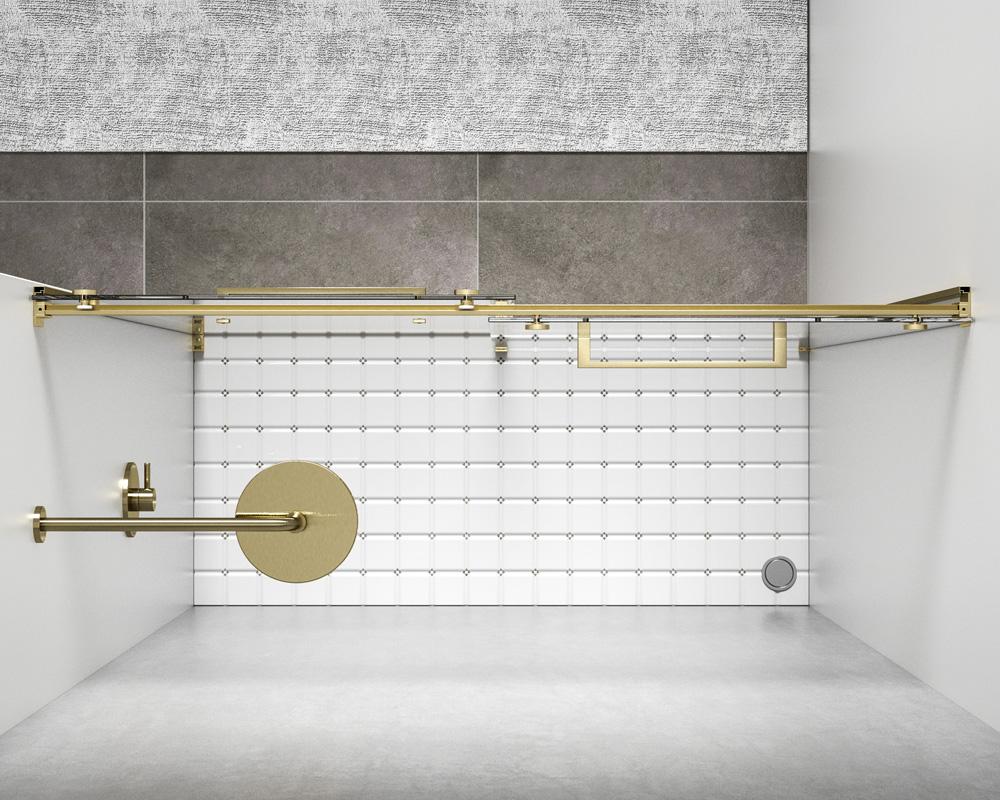 Elegant Furniture & Lighting - Hamilton Frameless shower door 60 x 76 Brushed Gold - SD202-6076BGD veiw 5